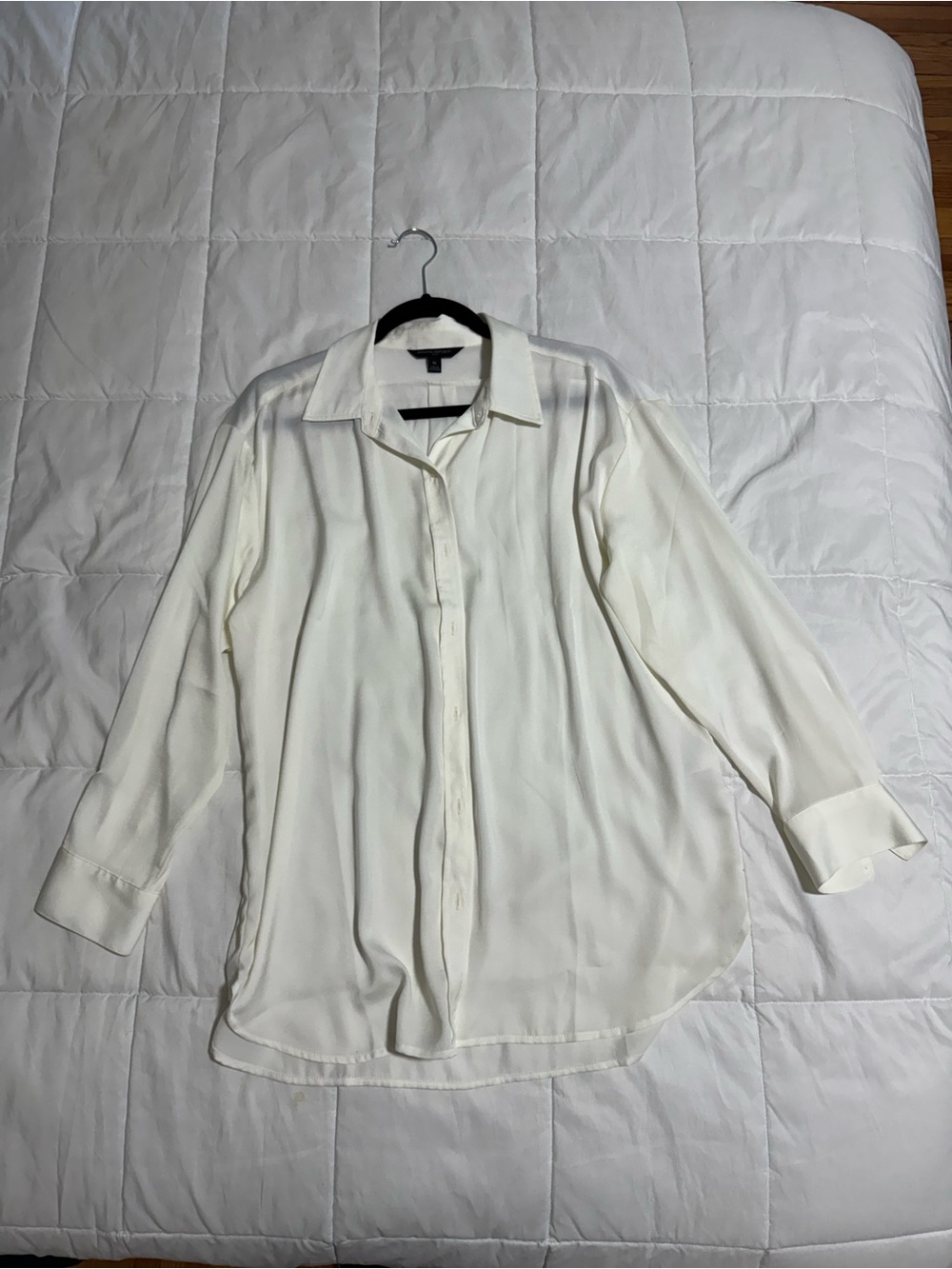 Banana Republic Silky Oversized Shirt in Snow Day
